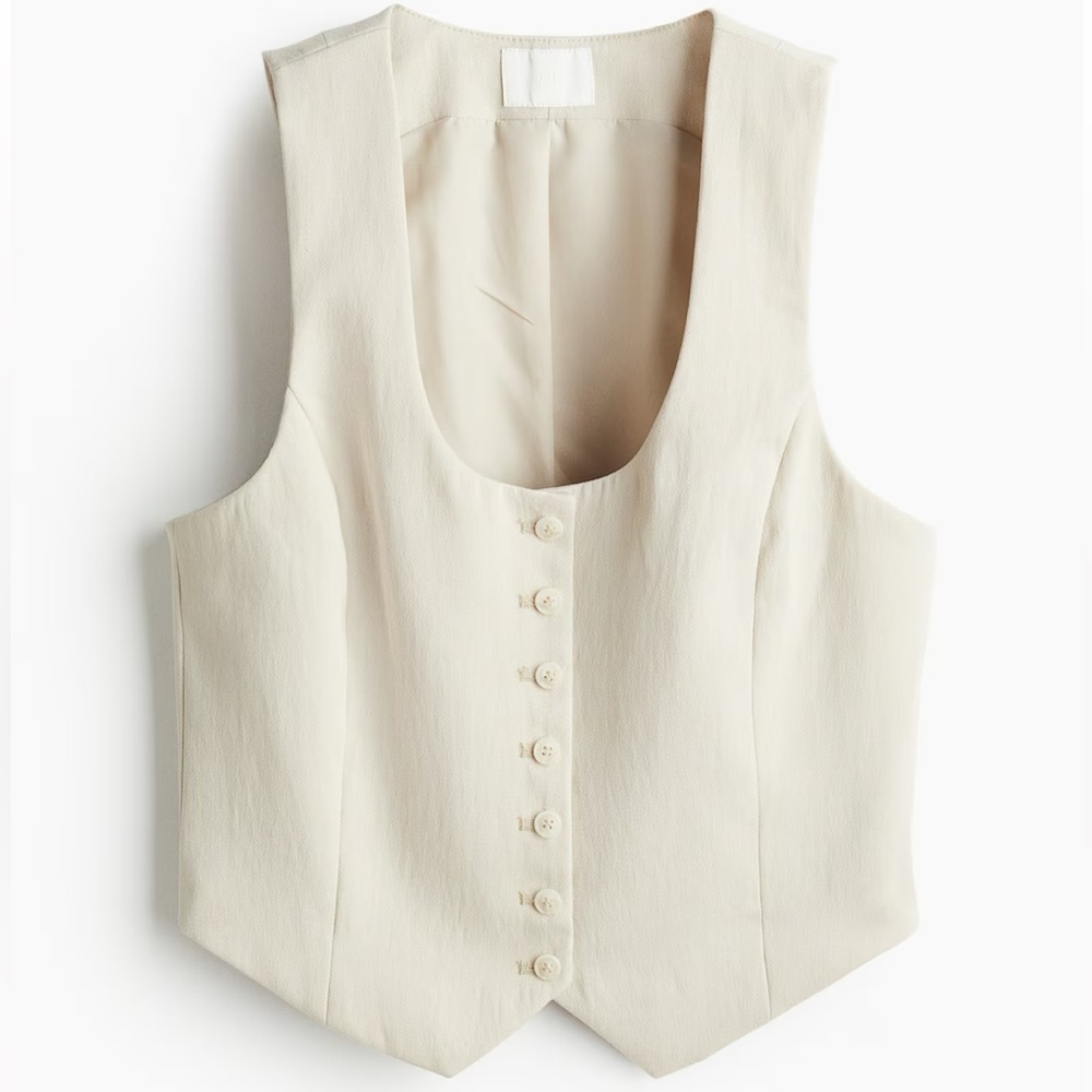 linen suit vest